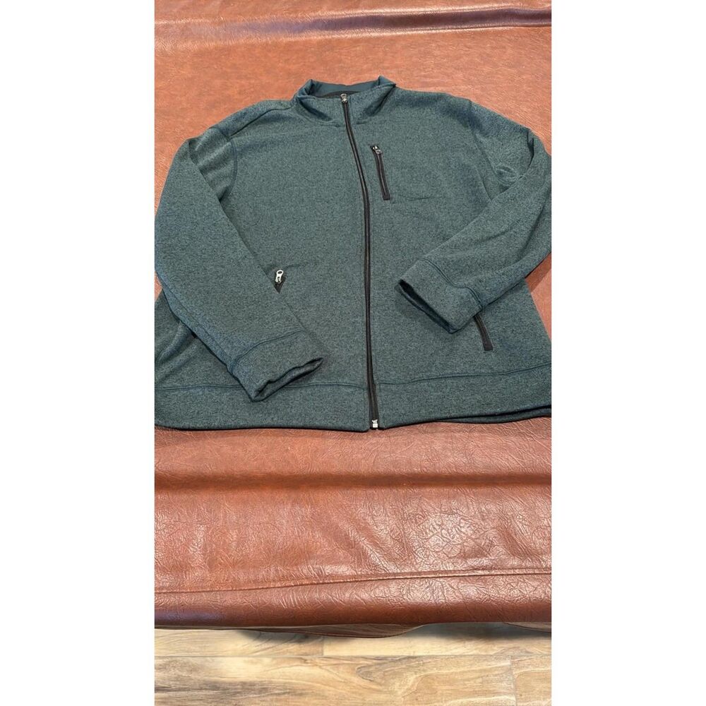 Sonoma Goods For Life Sweater Mens XXL Green Mock Neck Full Zip Fleece